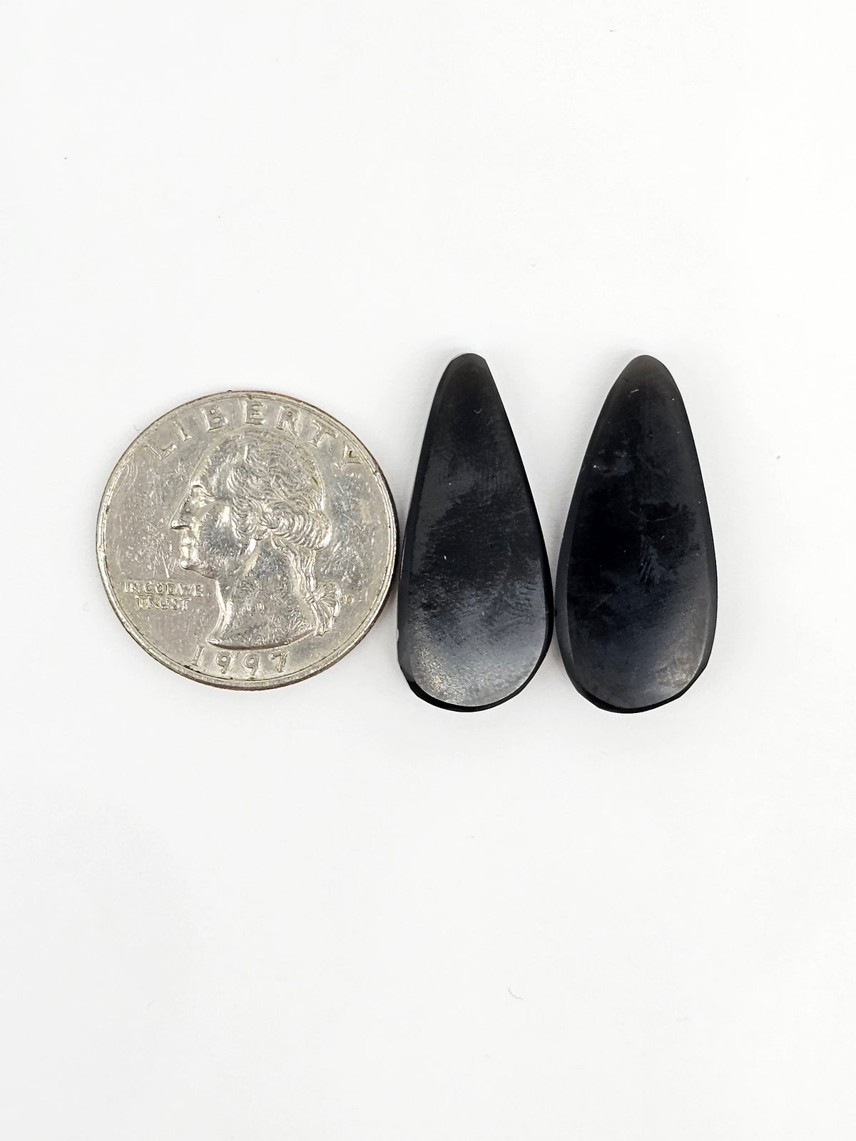 Obsidian Cabochon Pair | Natural Mexican Obsidian for Silversmiths