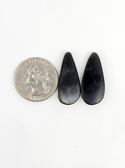 Obsidian Cabochon Pair | Natural Mexican Obsidian for Silversmiths