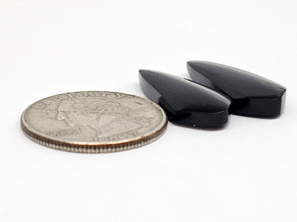 Obsidian Cabochon Pair | Natural Mexican Obsidian for Silversmiths