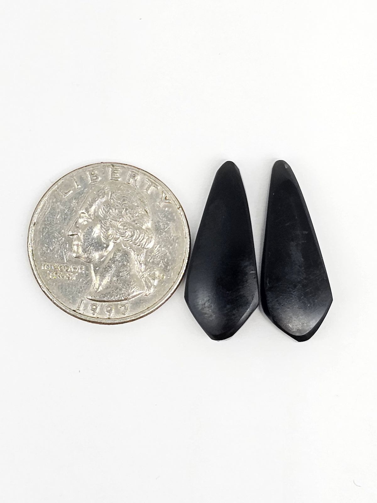 Obsidian Cabochon Pair | Natural Mexican Obsidian for Silversmiths