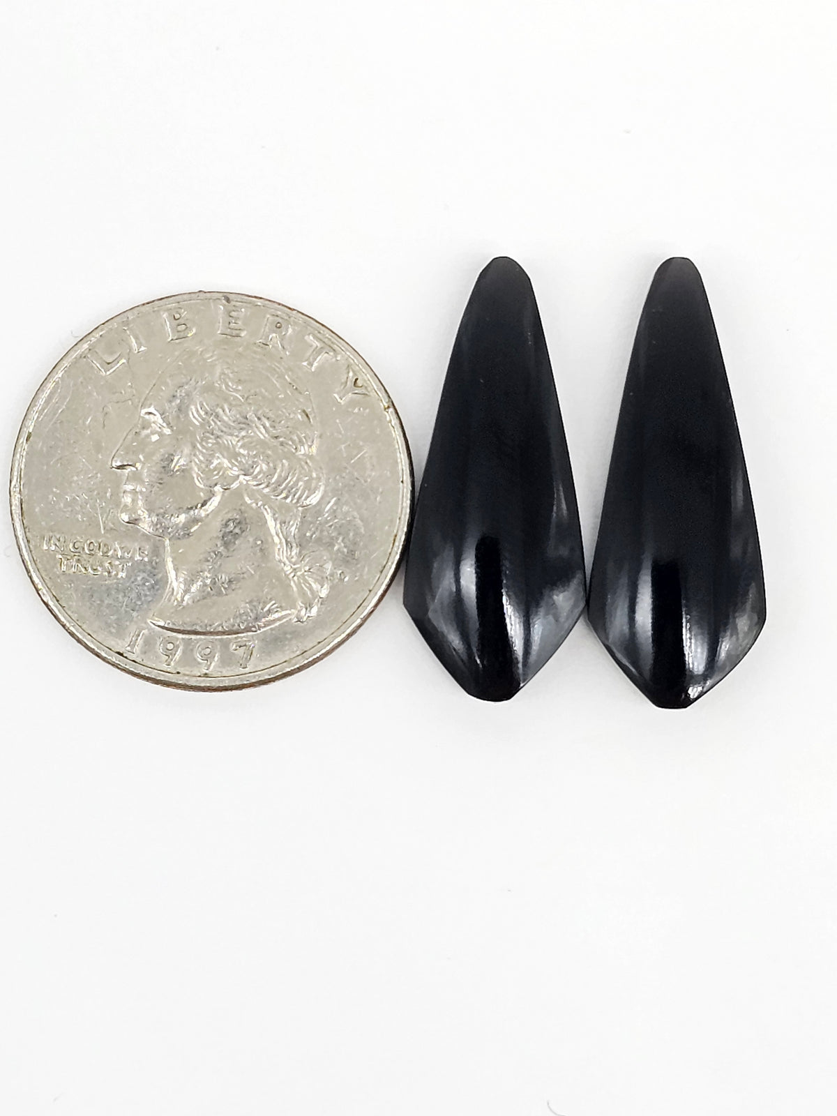 Obsidian Cabochon Pair | Natural Mexican Obsidian for Silversmiths