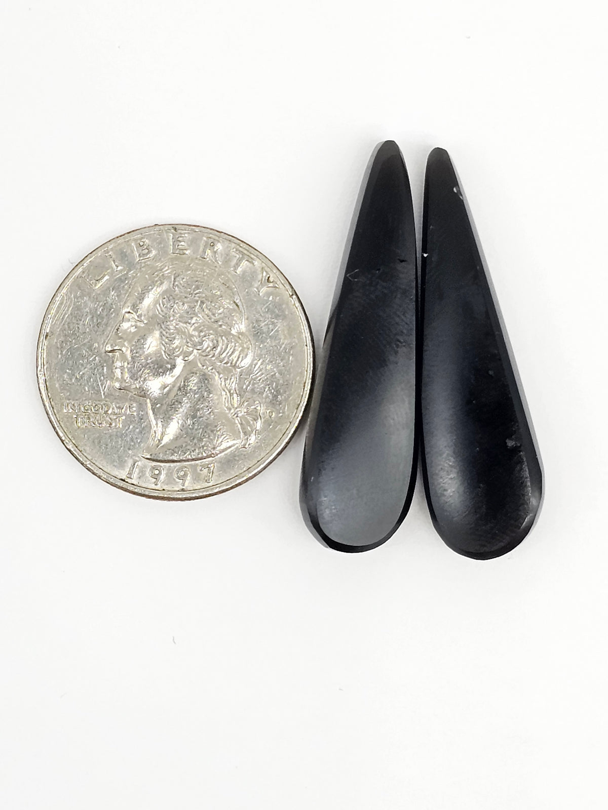 Obsidian Cabochon Pair | Natural Mexican Obsidian for Silversmiths