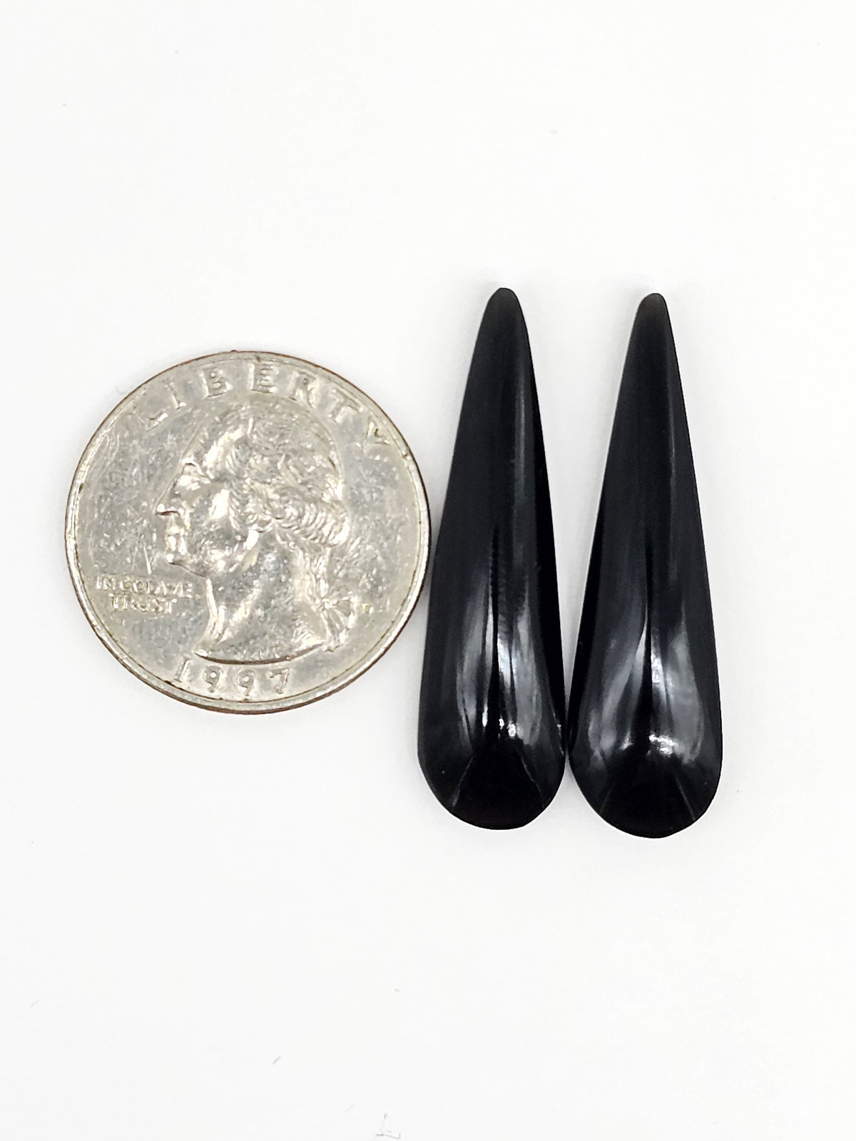 Obsidian Cabochon Pair | Natural Mexican Obsidian for Silversmiths