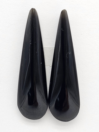 Obsidian Cabochon Pair | Natural Mexican Obsidian for Silversmiths
