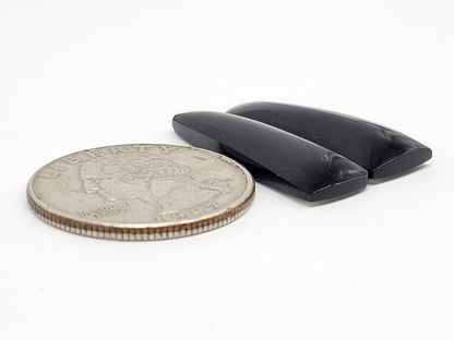 Obsidian Cabochon Pair | Natural Mexican Obsidian for Silversmiths