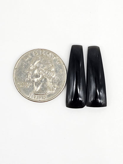 Obsidian Cabochon Pair | Natural Mexican Obsidian for Silversmiths