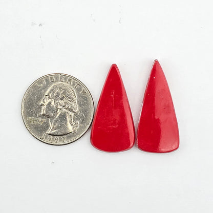 Pink skystone resin cabochon pair