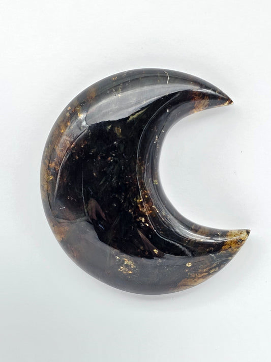 Amber authentic moon cabochon large