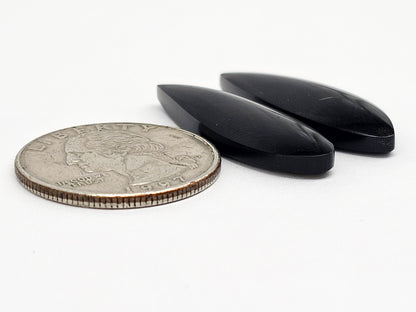 Obsidian Cabochon Pair | Natural Mexican Obsidian for Silversmiths