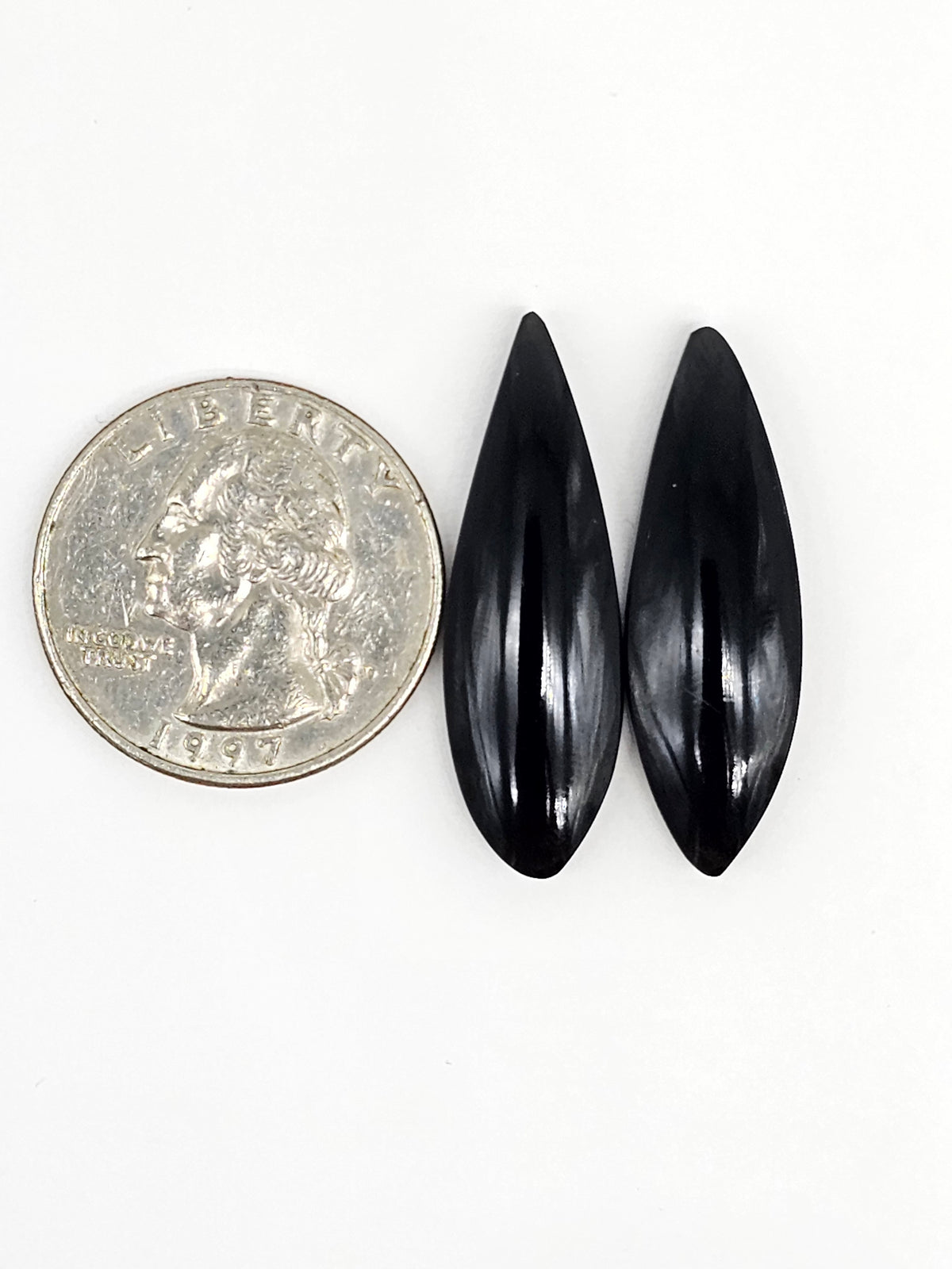 Obsidian Cabochon Pair | Natural Mexican Obsidian for Silversmiths
