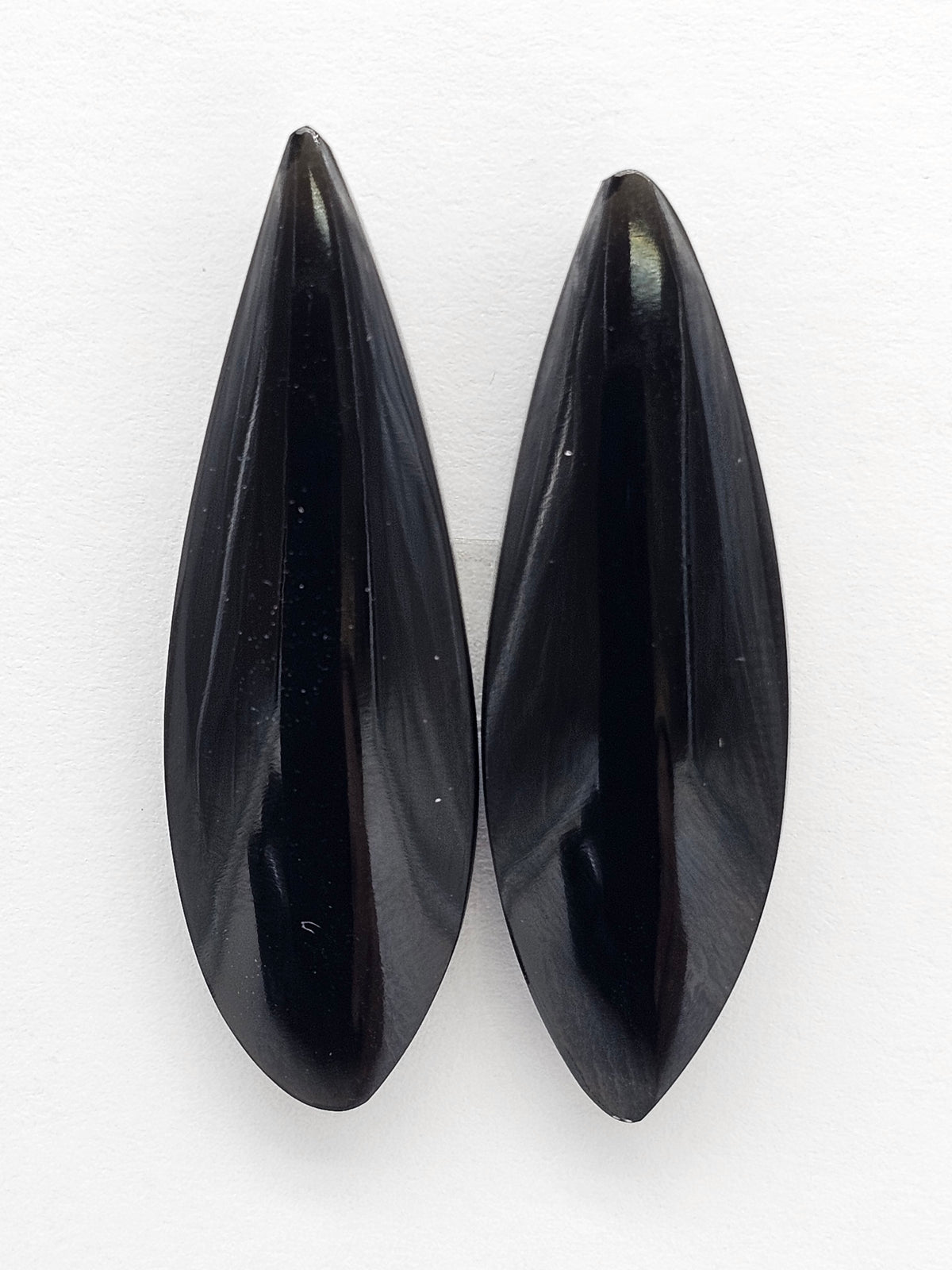 Obsidian Cabochon Pair | Natural Mexican Obsidian for Silversmiths