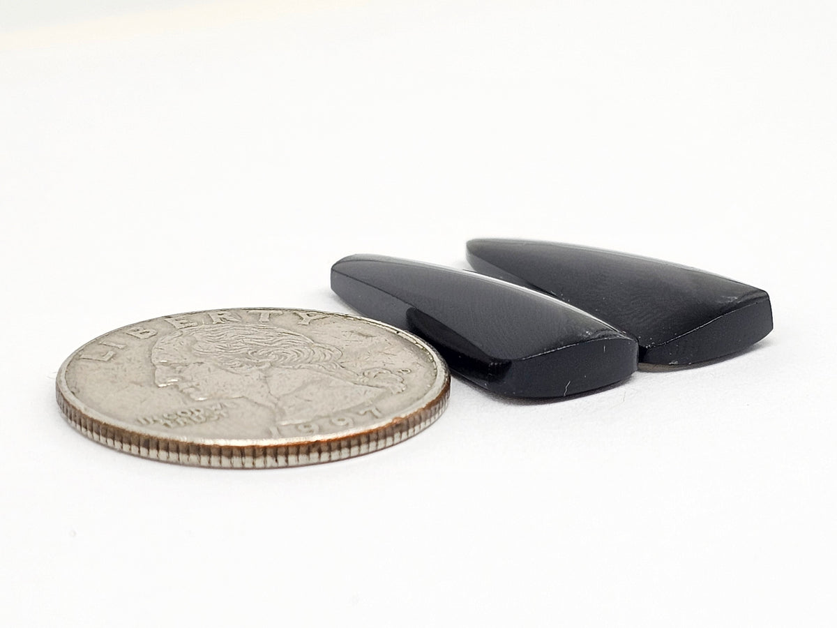 Obsidian Cabochon Pair | Natural Mexican Obsidian for Silversmiths