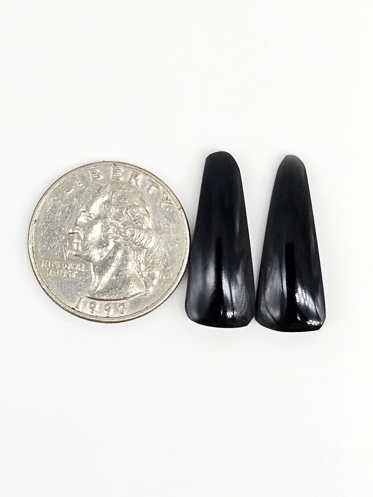 Obsidian Cabochon Pair | Natural Mexican Obsidian for Silversmiths