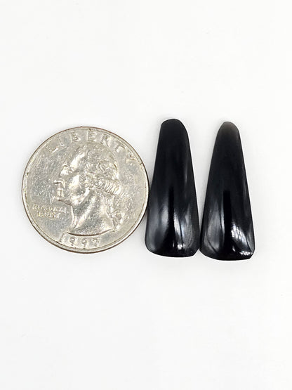 Obsidian Cabochon Pair | Natural Mexican Obsidian for Silversmiths