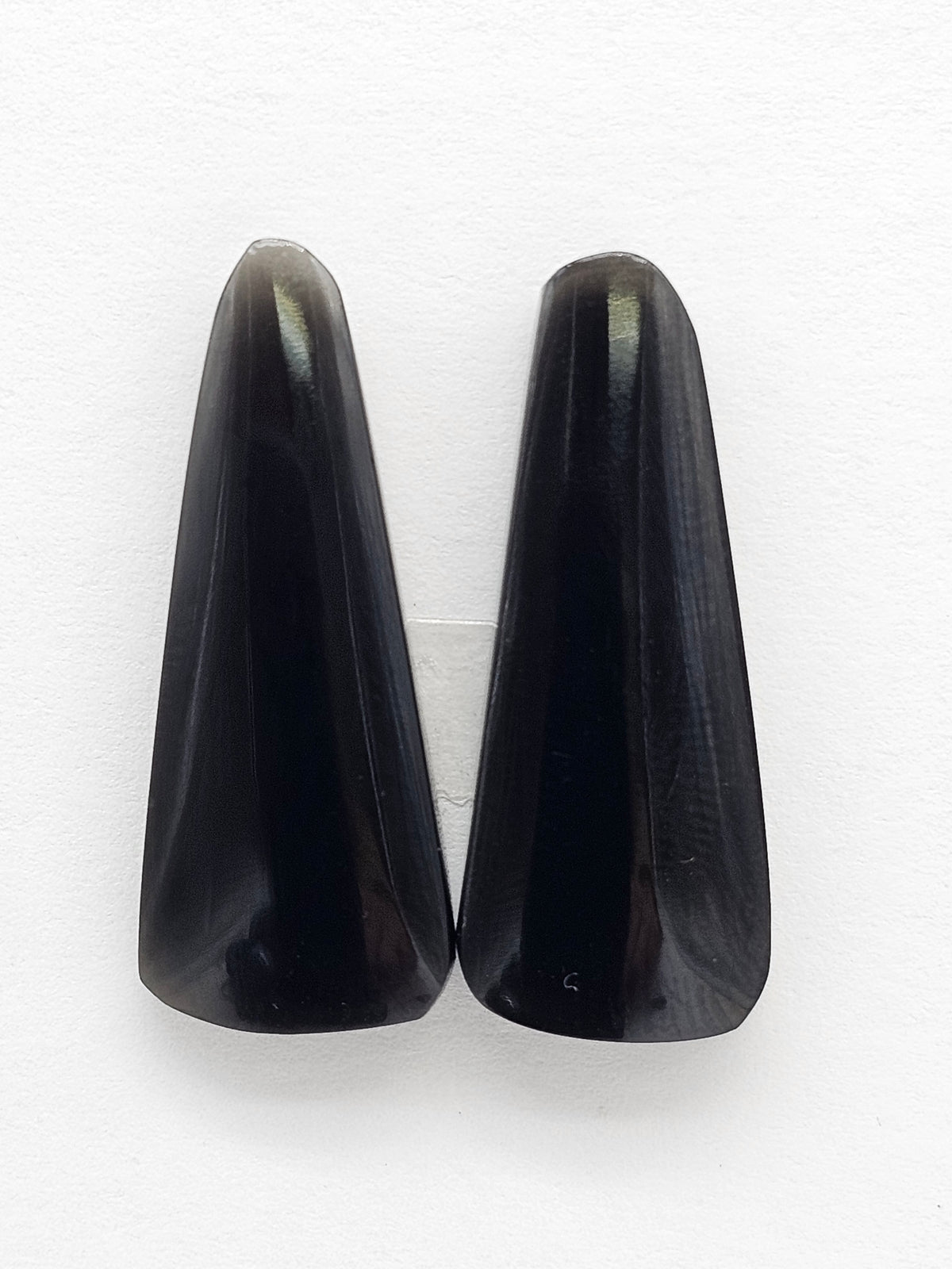 Obsidian Cabochon Pair | Natural Mexican Obsidian for Silversmiths