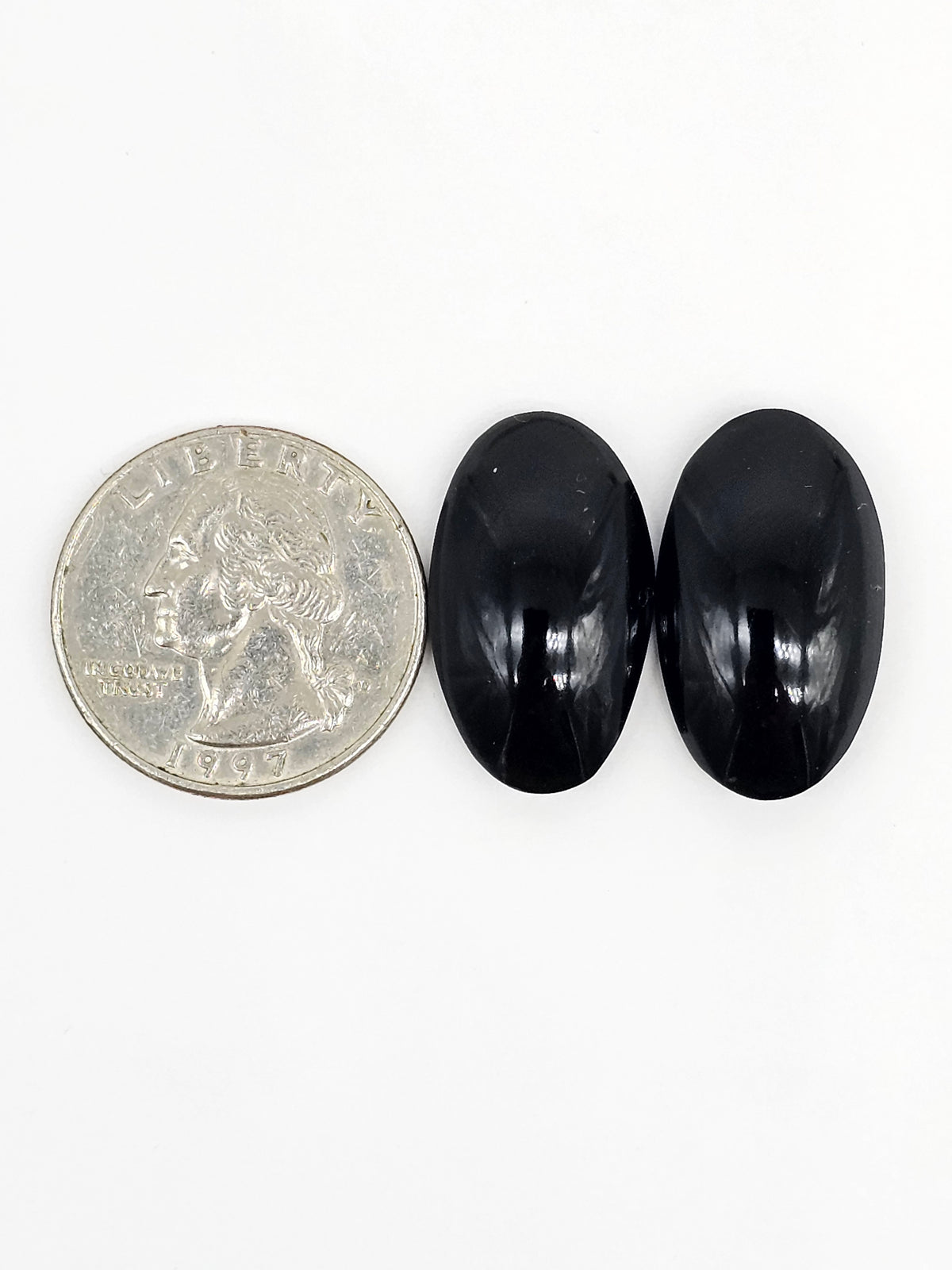 Obsidian Cabochon Pair | Natural Mexican Obsidian for Silversmiths
