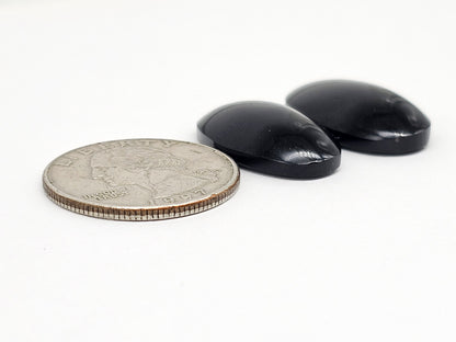 Obsidian Cabochon Pair | Natural Mexican Obsidian for Silversmiths