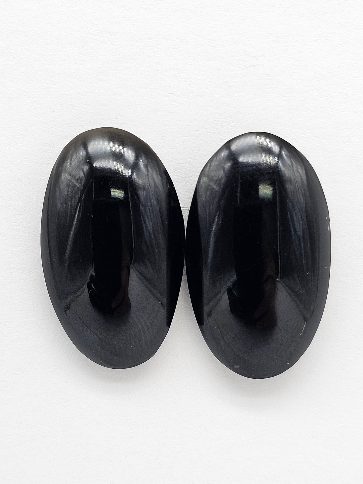 Obsidian Cabochon Pair | Natural Mexican Obsidian for Silversmiths