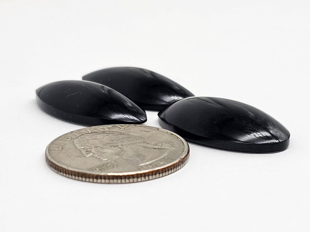 Obsidian Cabochon Set | Natural Mexican Obsidian for Silversmiths