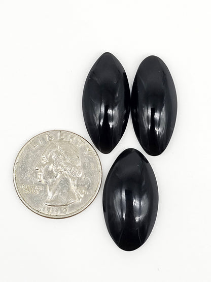 Obsidian Cabochon Set | Natural Mexican Obsidian for Silversmiths
