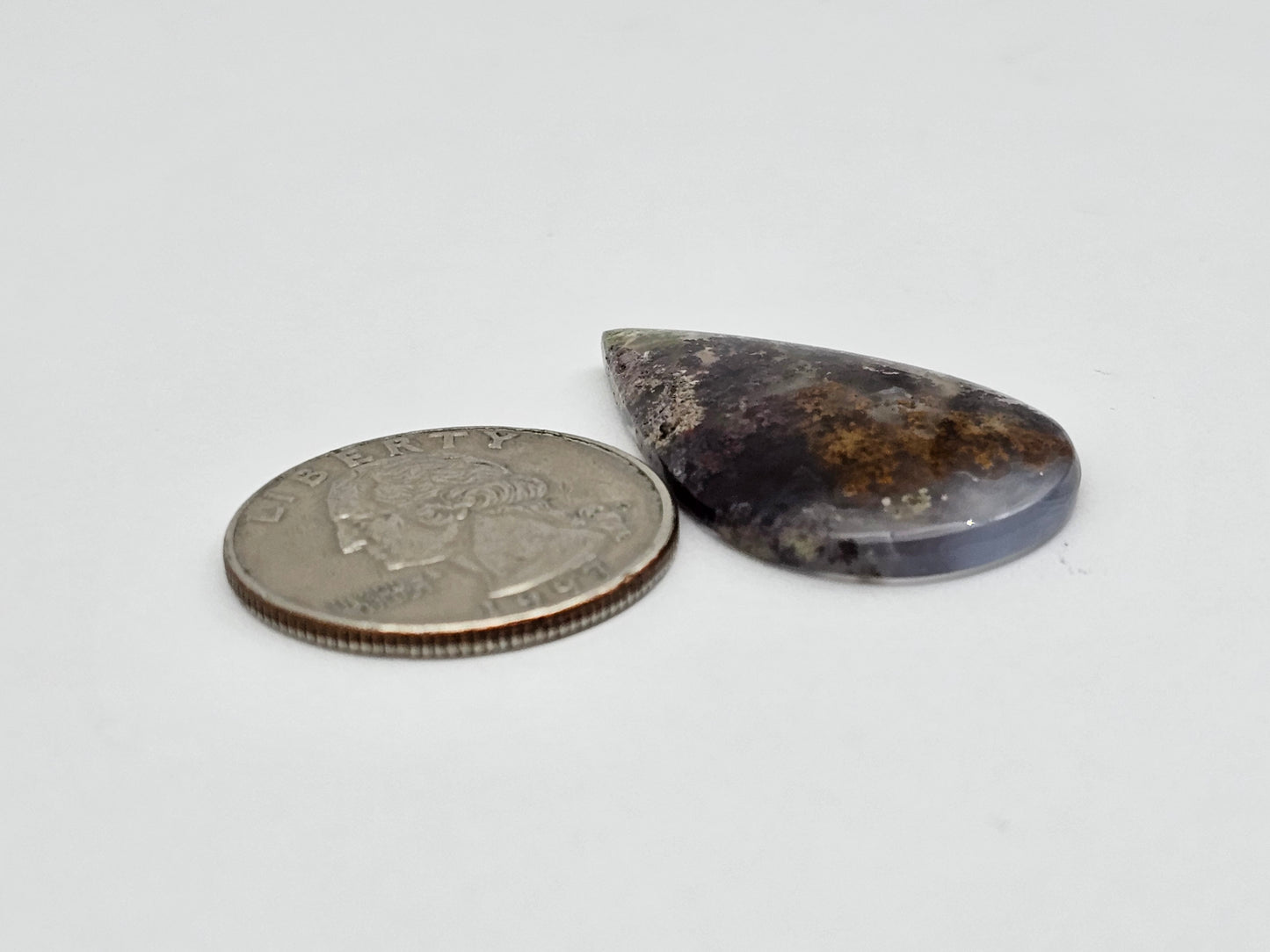 Moss agate cabochon large