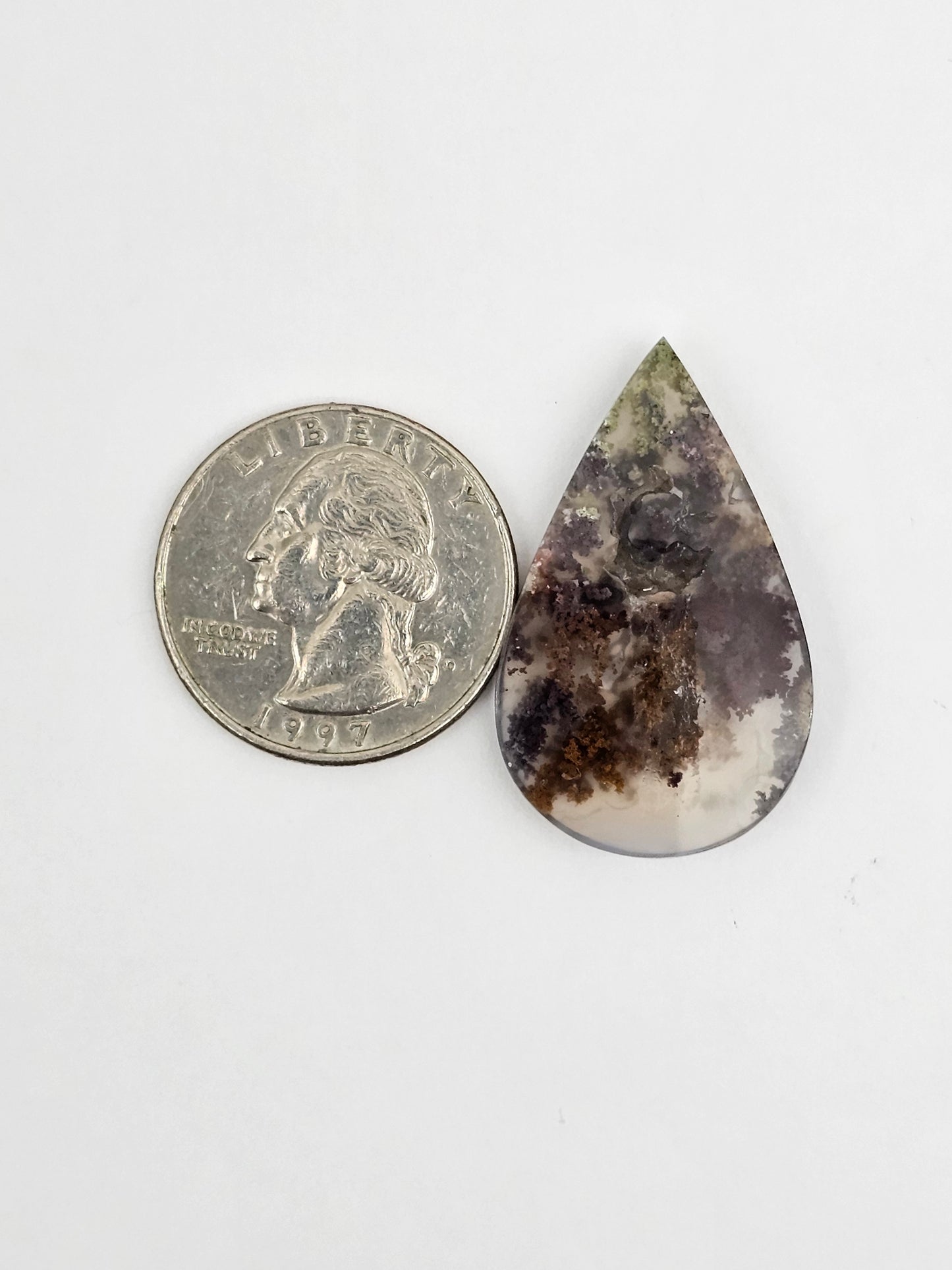 Moss agate cabochon large