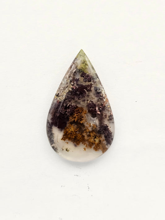 Moss agate cabochon large