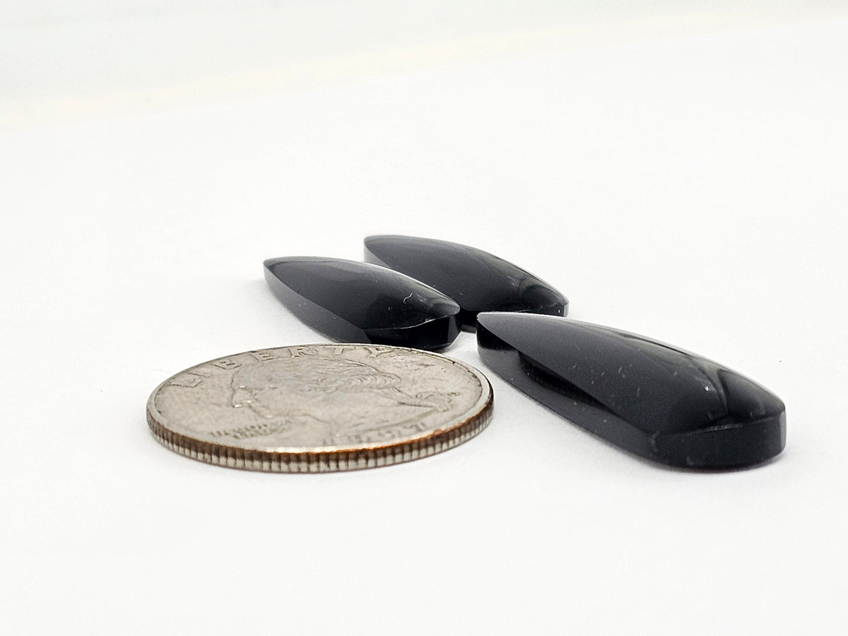 Obsidian Cabochon Set | Natural Mexican Obsidian for Silversmiths