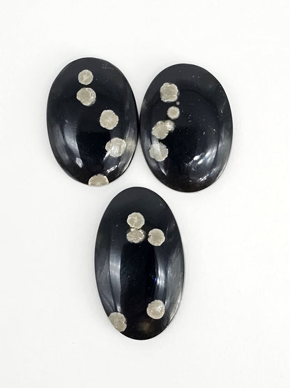 Snowflake Obsidian Cabochon Set | Natural Mexican Obsidian for Silversmiths