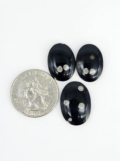 Snowflake Obsidian Cabochon Set | Natural Mexican Obsidian for Silversmiths