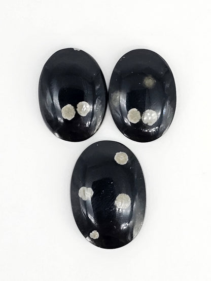 Snowflake Obsidian Cabochon Set | Natural Mexican Obsidian for Silversmiths