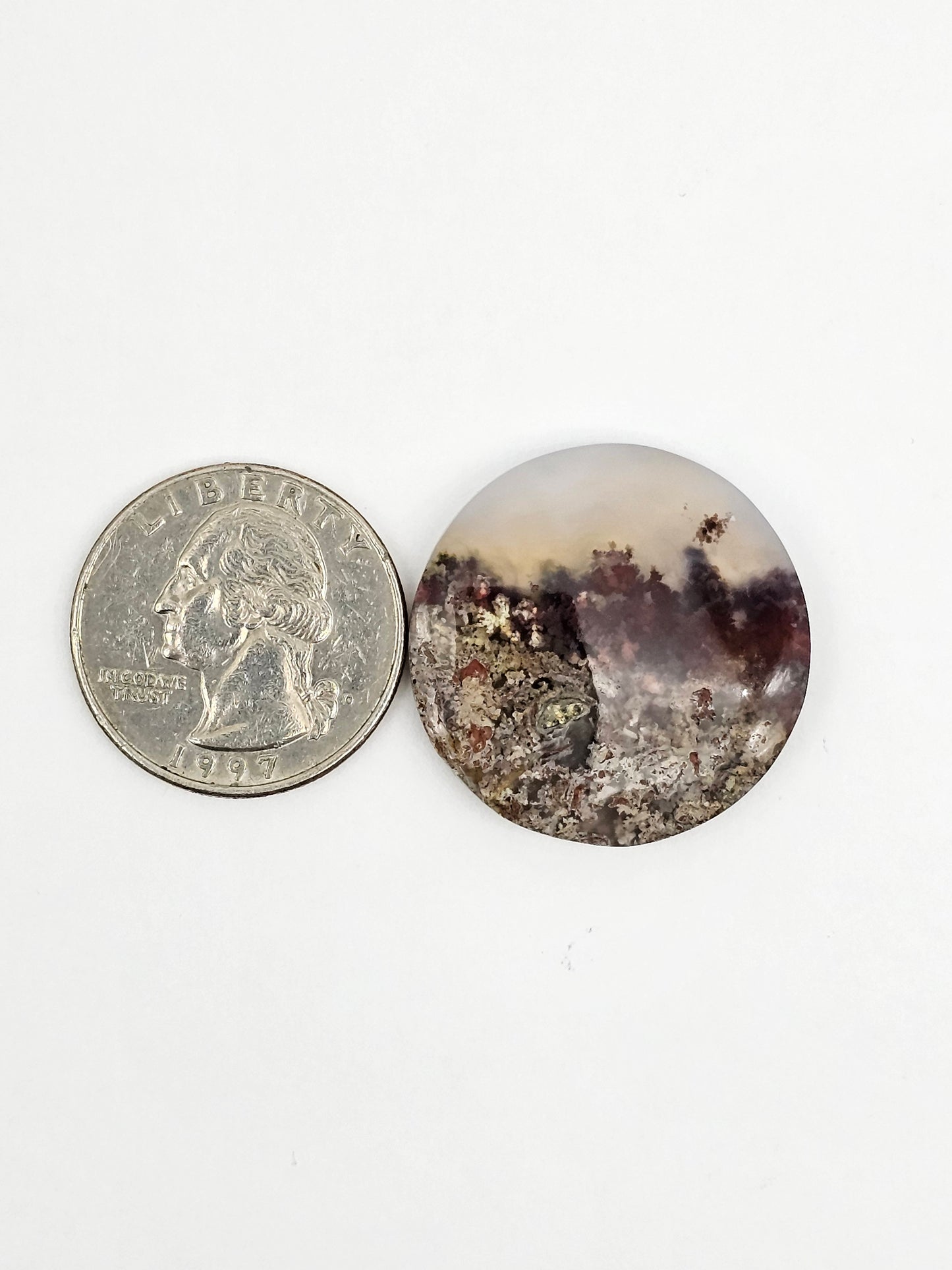 Moss agate cabochon large