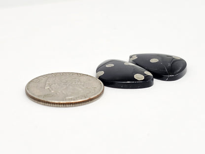 Snowflake Obsidian Cabochon Pair | Natural Mexican Obsidian for Silversmiths