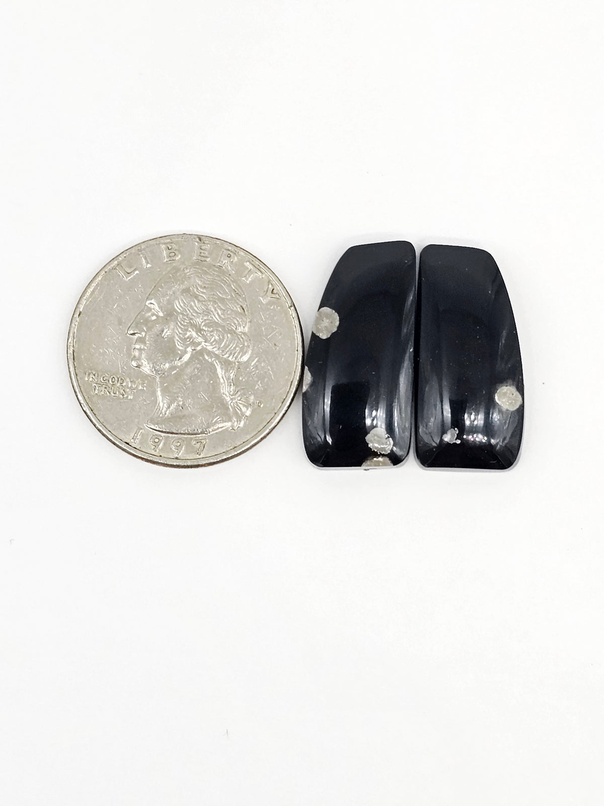 Snowflake Obsidian Cabochon Pair | Natural Mexican Obsidian for Silversmiths