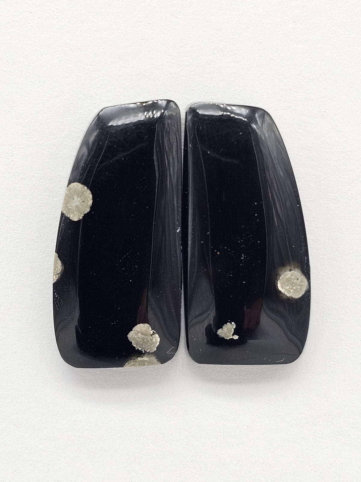 Snowflake Obsidian Cabochon Pair | Natural Mexican Obsidian for Silversmiths