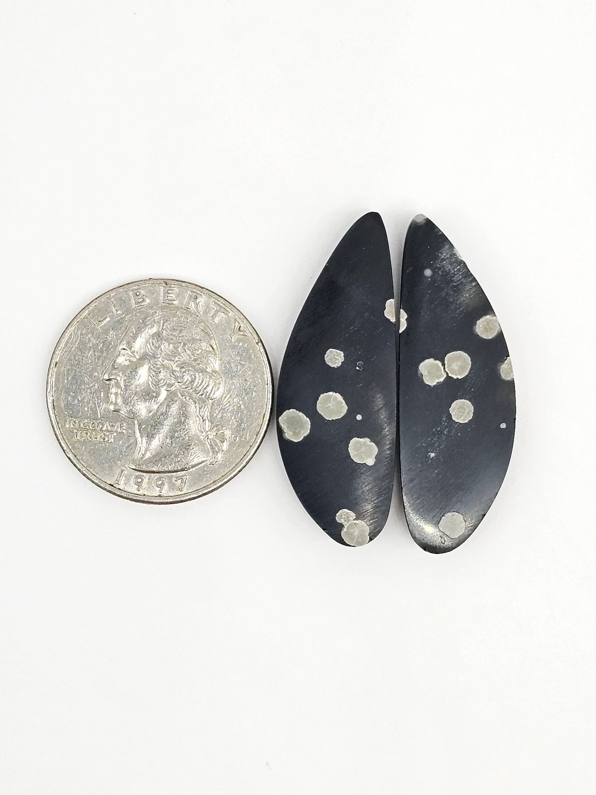 Snowflake Obsidian Cabochon Pair | Natural Mexican Obsidian for Silversmiths