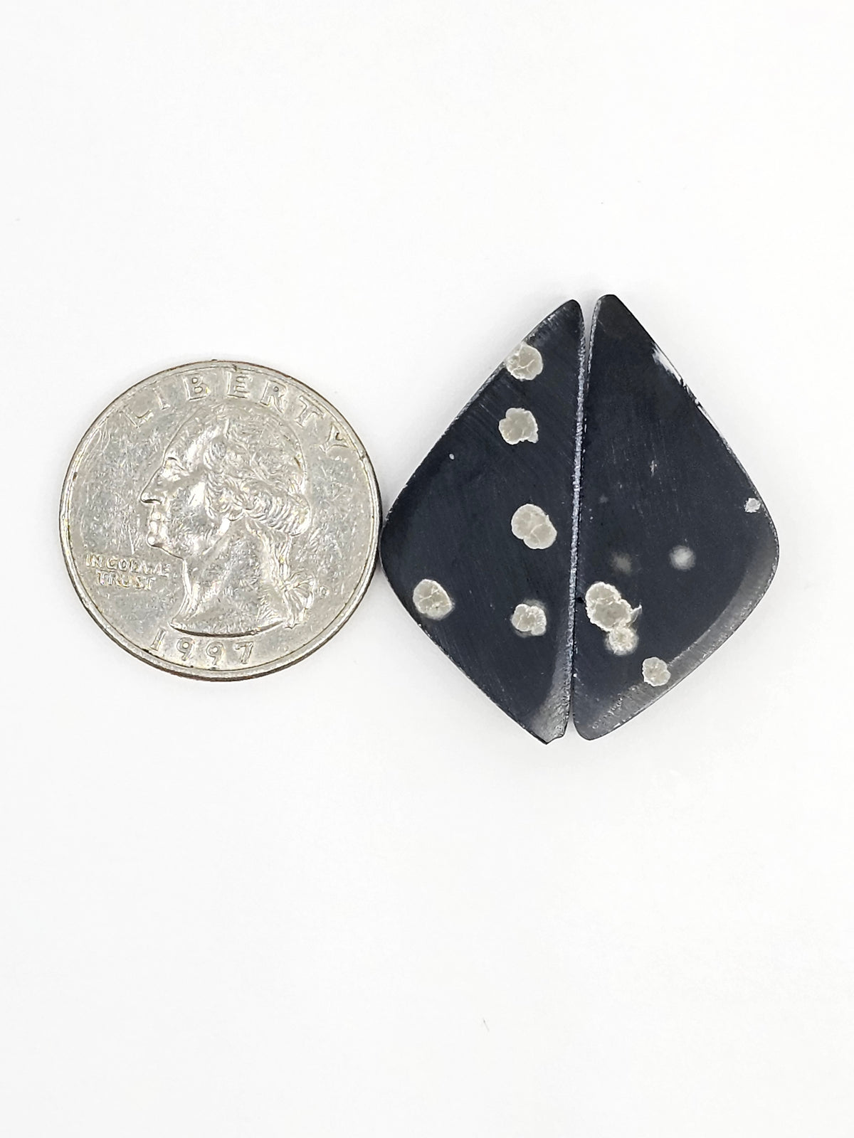Snowflake Obsidian Cabochon Pair | Natural Mexican Obsidian for Silversmiths