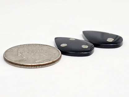 Snowflake Obsidian Cabochon Pair | Natural Mexican Obsidian for Silversmiths