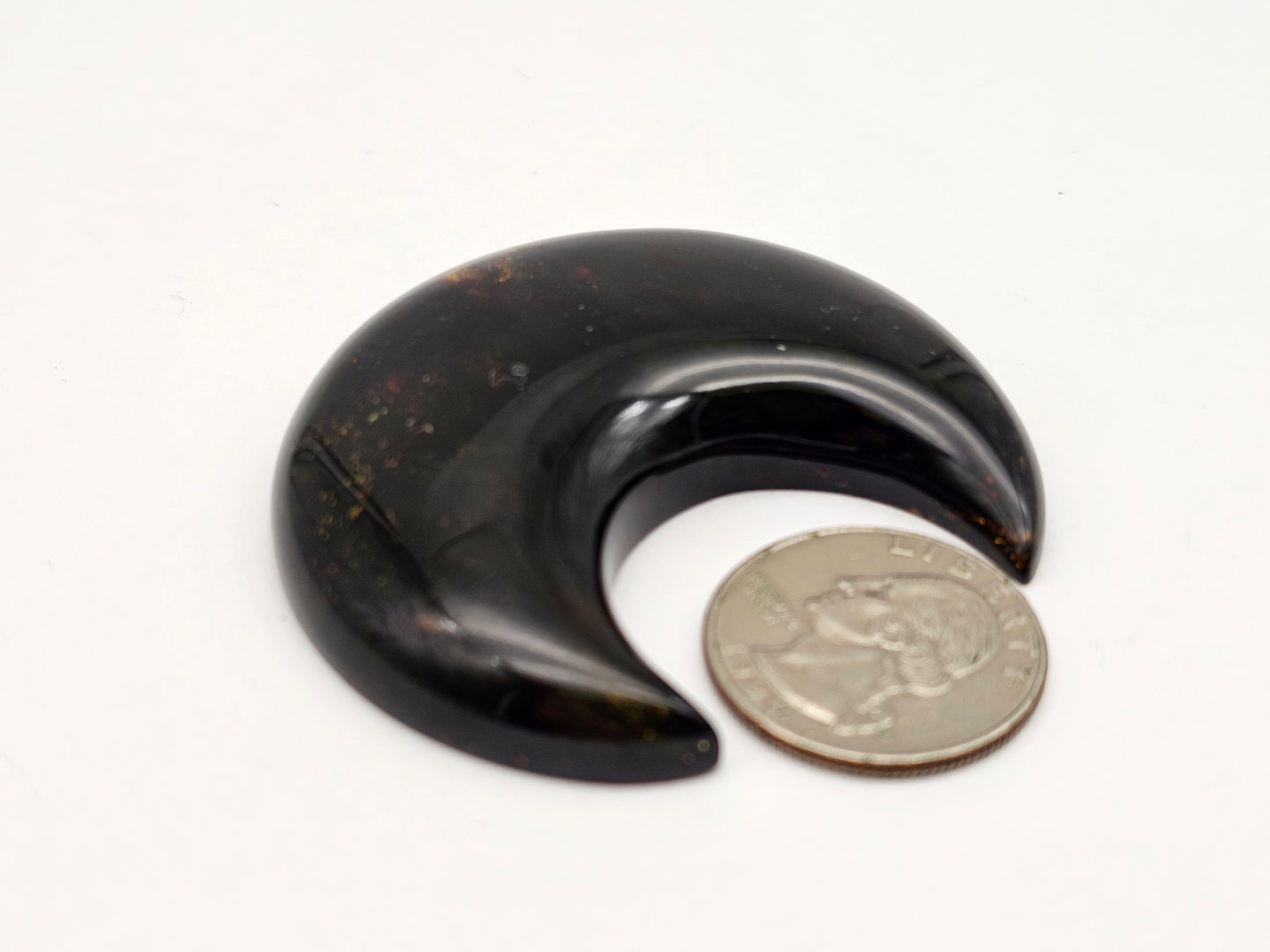 Amber authentic moon cabochon large