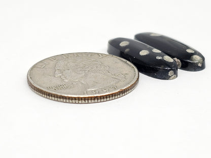 Snowflake Obsidian Cabochon Pair | Natural Mexican Obsidian for Silversmiths