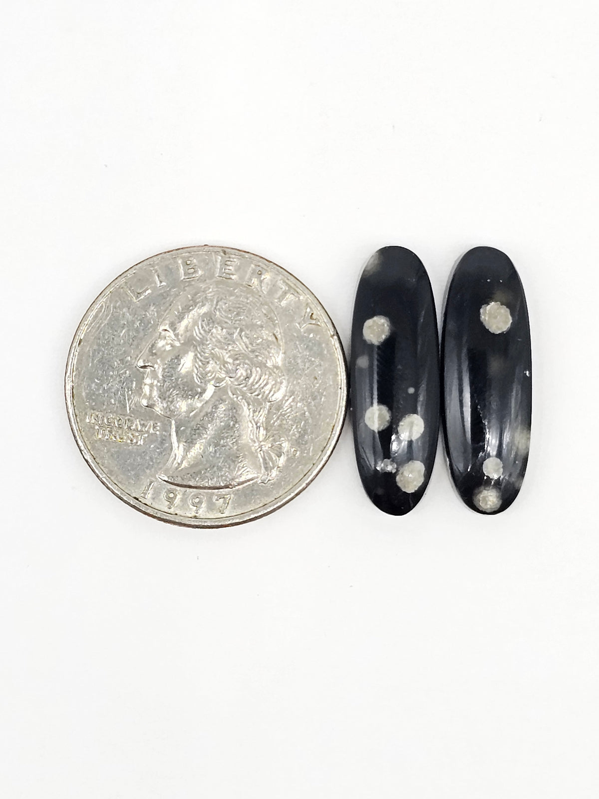 Snowflake Obsidian Cabochon Pair | Natural Mexican Obsidian for Silversmiths