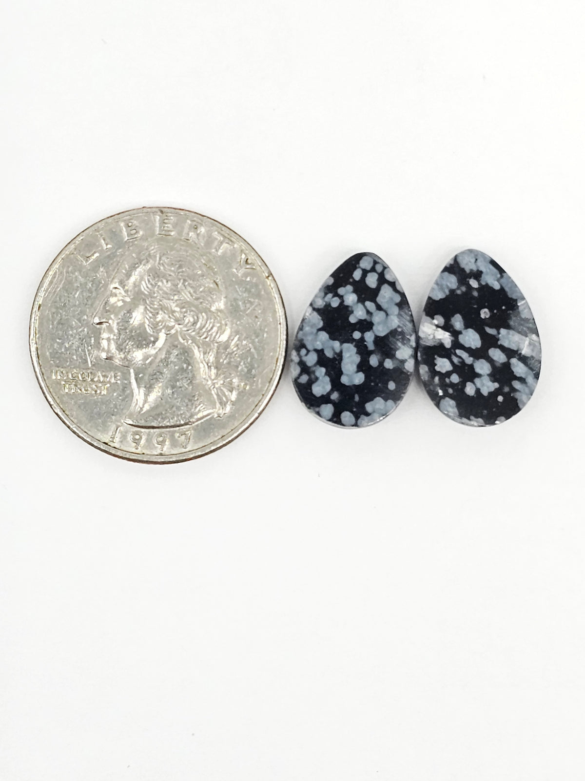 Snowflake Obsidian Cabochon Pair | Natural Mexican Obsidian for Silversmiths