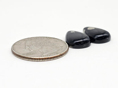 Snowflake Obsidian Cabochon Pair | Natural Mexican Obsidian for Silversmiths