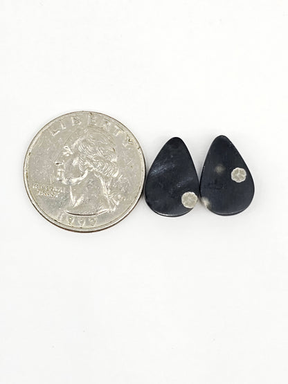Snowflake Obsidian Cabochon Pair | Natural Mexican Obsidian for Silversmiths
