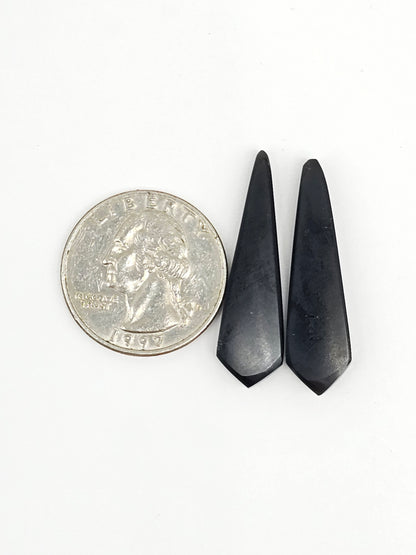 Obsidian Cabochon Pair | Natural Mexican Obsidian for Silversmiths