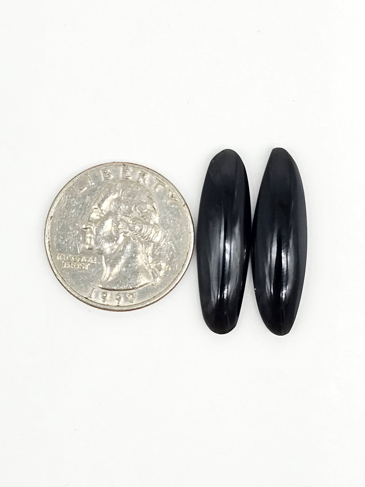 Obsidian Cabochon Pair | Natural Mexican Obsidian for Silversmiths