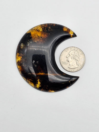 Amber authentic moon cabochon large