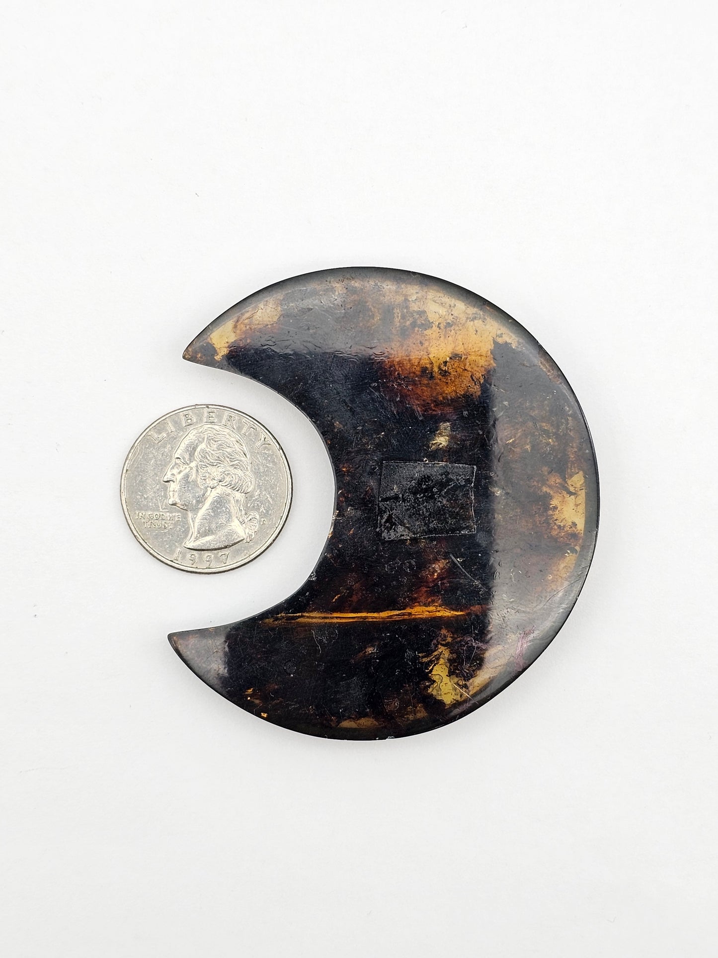Amber authentic moon cabochon large
