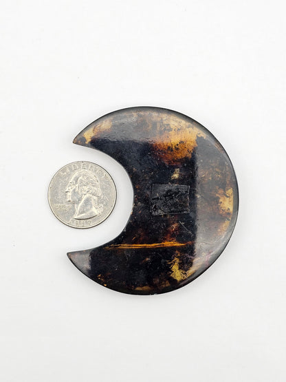 Amber authentic moon cabochon large