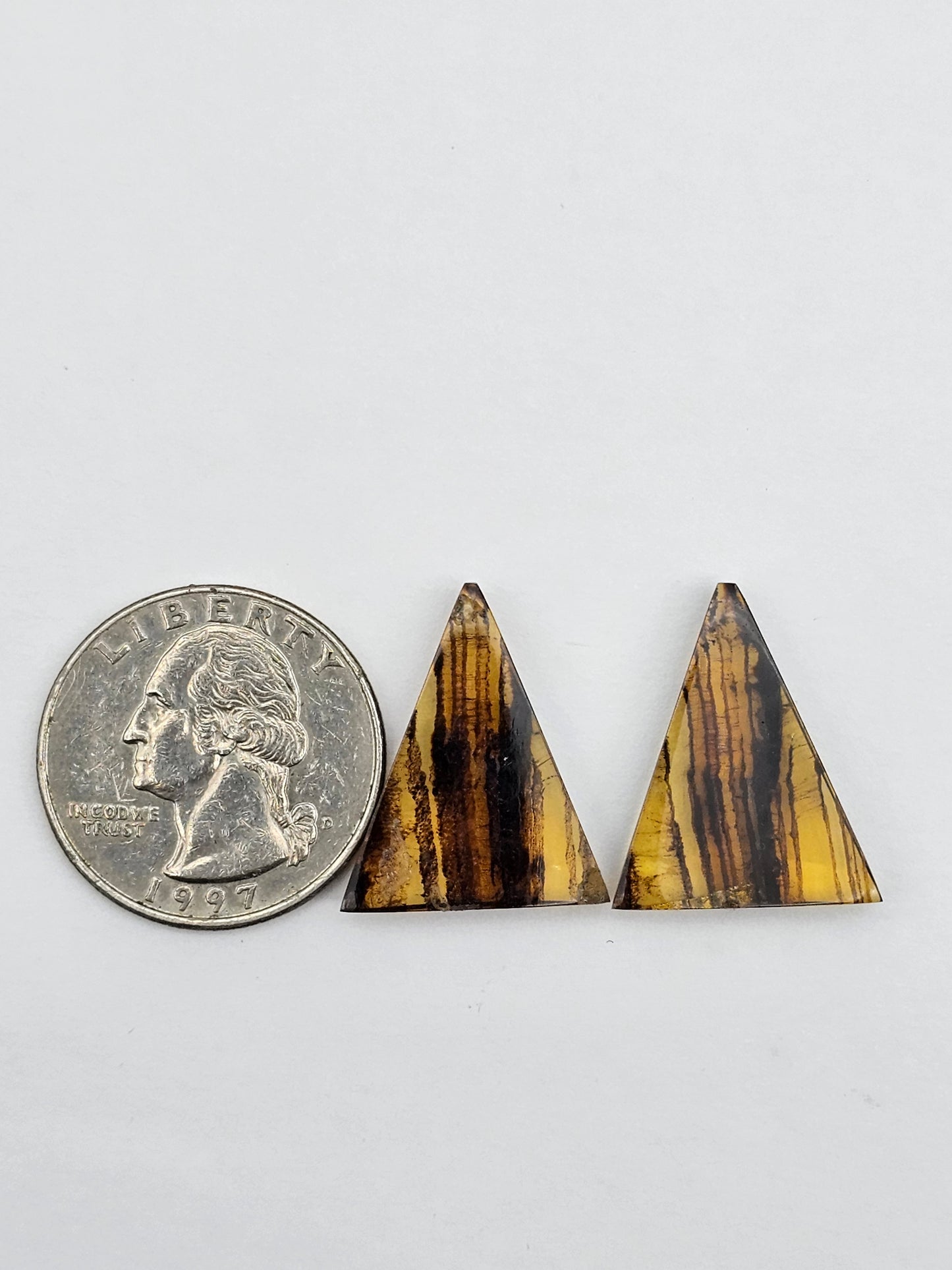 Amber authentic cabochon pair large